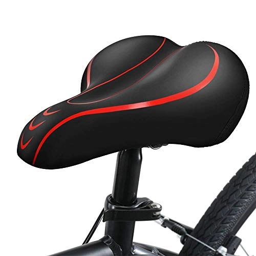 Mountain Bike Seat : FUJGYLGL Bike Seat, Comfortable Gel Bicycle Seat Memory Foam Waterproof Bicycle Saddle, Dual Shock Absorbing Ball Universal Replacement for men women / indoor-outdoor