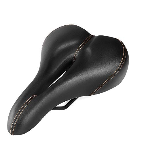 Mountain Bike Seat : FUJGYLGL Bike Seat Made of Comfortable Memory Foam, Bicycle Seat Ergonomic Wear-Resistant PVC Leather, for Road, Spin, Stationary, Mountain, Cruiser Bikes, Gift