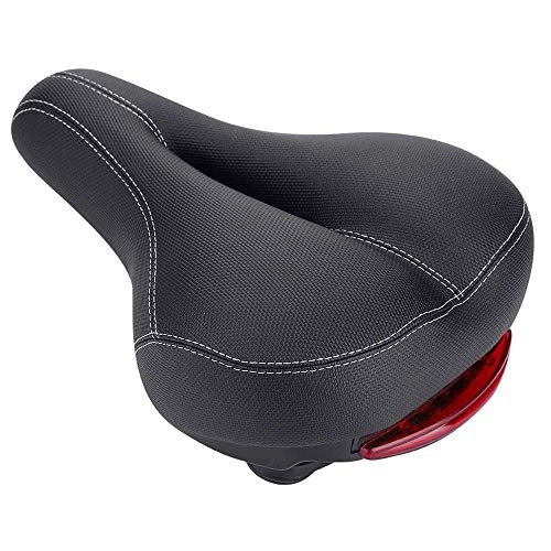 Mountain Bike Seat : FUJGYLGL Comfortable Bike Seat Mountain Road Bike Soft Seat Saddle with Tail Light Replacement Bicycle Accessory for Men Women