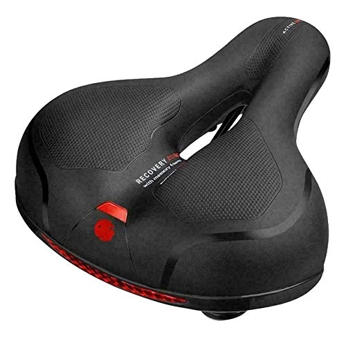 Mountain Bike Seat : FUJGYLGL Comfortable Exercise Bike Seat for Men and Women, Oversize Bicycle Saddle with Soft Cushion Improves Comfort for Mountain Bike, Road Bicycle, Hibrid and Stationary Electric Bike