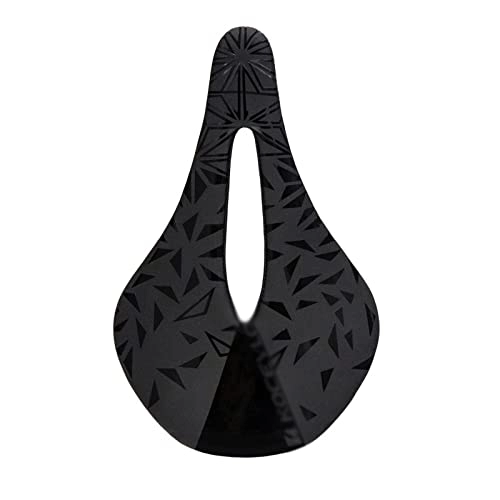 Mountain Bike Seat : FURLOU Bike Seat Bicycle Seat Cusion Carbon Fiber Bicycle Saddle Ultraligh Breathable Comfortable Shockproof Mountain Road Cycling Parts Bicycle (Color : Black 155MM)
