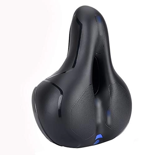 Mountain Bike Seat : FVIEW Bike Saddle, Big Bicycle Seat, Breathable Comfortable Cycling Seat Cushion Pad with Central Relief Zone, Fit Most Bikes, Mountain / Road / Hybrid (Color : Blackblue)