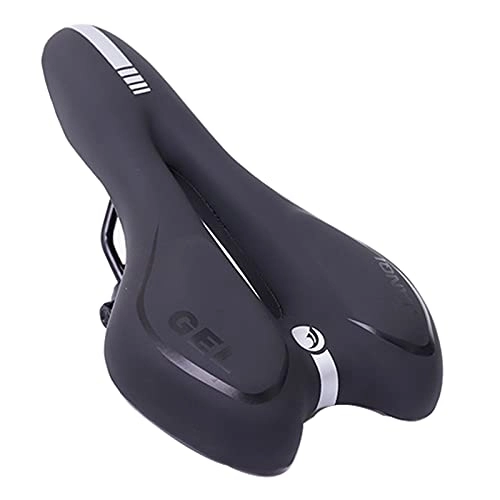 Mountain Bike Seat : FYTVHVB Bicycle Silicone Seat, PU Leather Waterproof Bicycle Replacement Saddle, Safety Reflective Sticker, Widened Mountain Bike Comfortable Cushion, 28×16×8CM