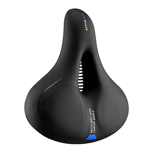 Mountain Bike Seat : FYTVHVB Comfortable Bicycle Seat Spherical Shock-absorbing Mountain Bike Saddle With Clip Code Universal Waterproof PU Leather Seat Cushion With Reflective Strips And Installation Tools