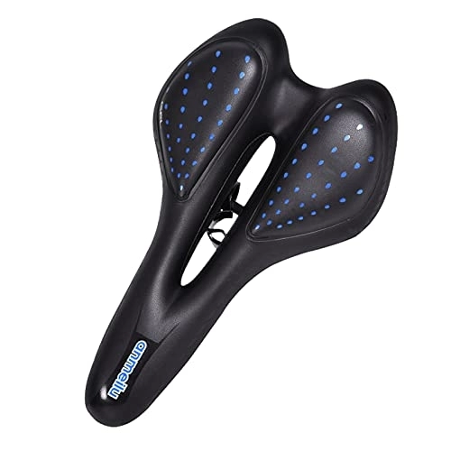 Mountain Bike Seat : FYTVHVB Universal Mountain Bike Seat Cushion For Dual Rail And Clamp Code Seat Tube, Thick Silicone Padded Bicycle Saddle, Comfortable Riding Seat With Reflective Strips