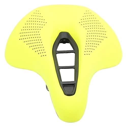 Mountain Bike Seat : Gaeirt Bicycle Saddle, Practical and Easy To Ride Wide Tail Wing Design Streamlined Shape Comfortable and Breathable Bike Cover Waterproof for Mountain Bike(Yellow black dots)