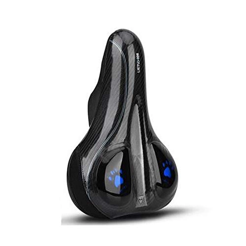 Mountain Bike Seat : Gaoxingbianlidian001 Bicycle Seat, Mountain Bike Seat, Thick Silicone Hollow Seat, Universal Mountain Road Bike Seat Cushion, thick soft rubber (Color : Blue, Size : 27.5 * 20.5cm)
