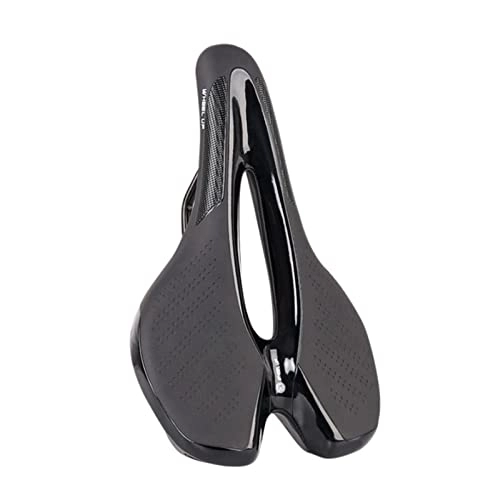 Mountain Bike Seat : GAWDI UP Bike Saddle Hollow MTB Road Bicycle Seat With Warning Taillight USB Charging Mountain Cycling Breathable Soft Cushion bicycle saddle (Color : Black)