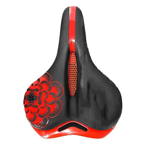 Mountain Bike Seat : GDYJP Mountain Bike Seat, Comfortable Children's Bicycle Saddle Replacement Accessories, Soft Bicycle Seat Cushion, Suitable For Most Seat Tubes, Safe Shock Absorption (Color : Red, Size : 25.5×18CM)