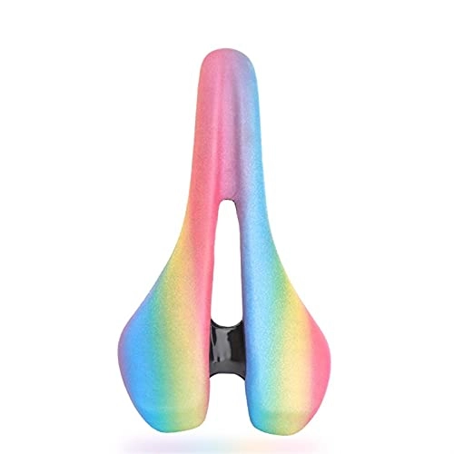 Mountain Bike Seat : GDYJP Rainbow Cushion ​Seat Mountain Bike Saddle Colorful Soft Seat Cycling Breathable Thicken Hollow Bicycle Saddle, Cycling Road Bike Saddles (Color : A Model)