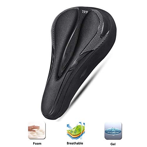 Mountain Bike Seat : Gel Bike Seat Cover, Bike Seat Cover Most Comfortable Exercise Bike Seat Cushion Breathable Thick and Soft, High Elasticity Silicone Bicycle Saddle Cover Fits Indoor Cycling Spinning Universal, Small