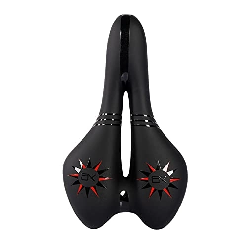 Mountain Bike Seat : Gel Bike Seat for Men, Women, Waterproof Anti-slip Shock Absorbing Comfortable Bicycle Saddle with Central Relief Zone and Ergonomics Design, for Mountain Bikes, Road Bikes, Exercise Bike, Red