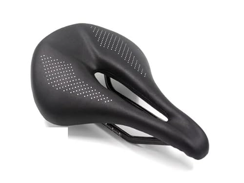 Mountain Bike Seat : GFMODE 2020 New Pu+Carbon Fiber Saddle Road Mtb Mountain Bike Bicycle Seat For Men Cycling cushion Trail Comfort Races black Red White (Color : Black 155mm)