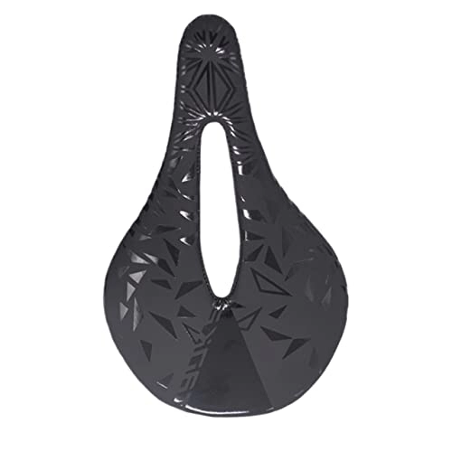 Mountain Bike Seat : GFMODE Accessories Seat Carbon Fiber Mountain Road Bike Cushion Soft Ultralight Easy Install Bicycle Saddle Black Spring Racing (Color : 143mm)