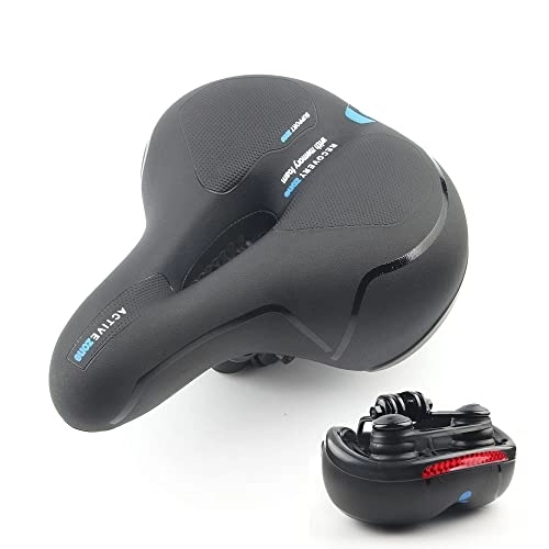 Mountain Bike Seat : GFMODE Bicycle Saddle Bike Seat MTB Mountain Road Bikes BMX Shock Absorption Cushion Soft Spring Suspension Seats Cycling Accessories (Color : Blue Fixed)