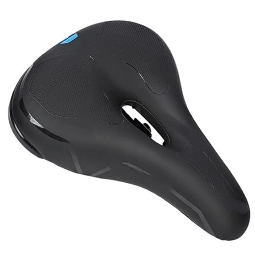 Mountain Bike Seat : GFMODE Bicycle Saddle Non-slip Shock Absorption Hollow Mountain Bike Saddle Breathable Soft Bike Seat Bicycle Accessories (Color : Black Blue)