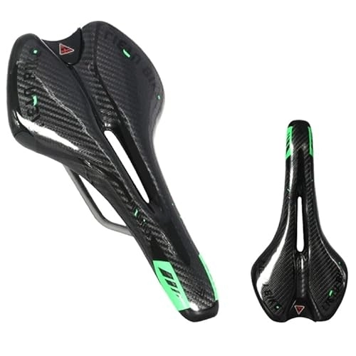 Mountain Bike Seat : GFMODE Bicycle Seat Mountain Bike MTB Road BMX Saddle Shock Absorber Triathlon Racing Comfortable Breathable Saddles Cycle Accessories (Color : Green)