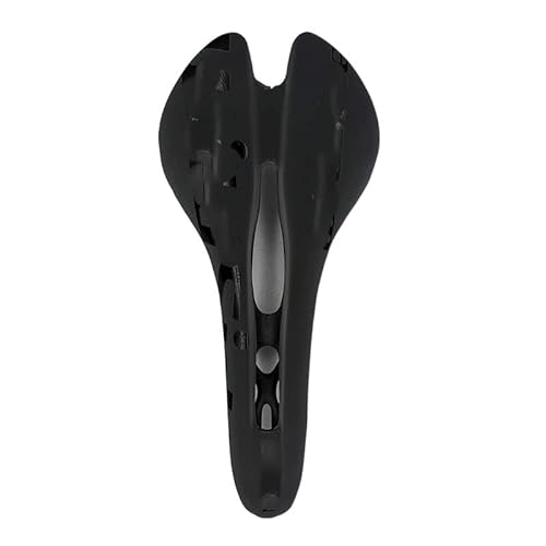 Mountain Bike Seat : GFMODE Mountain road bike carbon saddle open bicycle full carbon fiber soft saddle bicycle seat black and white sans color (Color : Black)