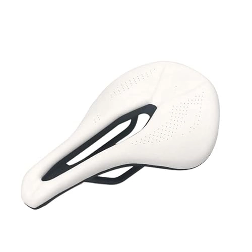 Mountain Bike Seat : GFMODE Women Bicycle Saddle Ultralight Soft Seat Comfortable Breathable Bike Cushion Road Mountain Bike Saddle Cycling Parts (Color : White)