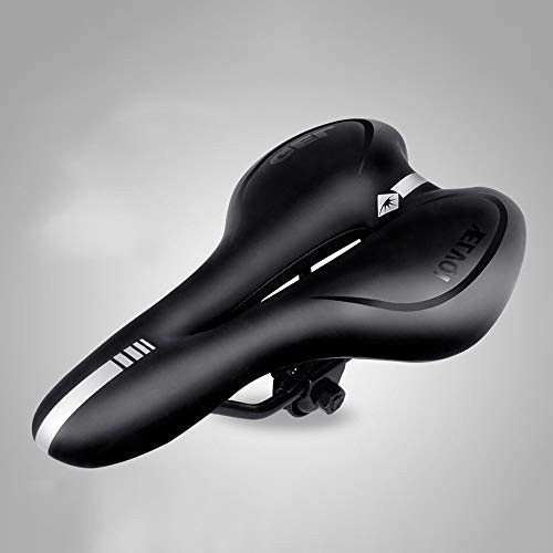 Mountain Bike Seat : Ghelf Comfortable Soft and Elastic Bicycle Seat Cushion Plus Thick Silicone Bicycle Saddle High PU Outer Layer Mountain Bike Saddle（Send Small Wrench） (Color : Blue Black)