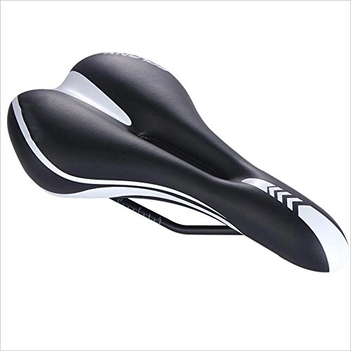 Mountain Bike Seat : Gimitunus Lightweight Bike Saddle, Soft comfortable hollow breathable, shock-absorbing and wear-resisting seat cushion for men and women - mountain silicone bicycle saddle (Color : White)