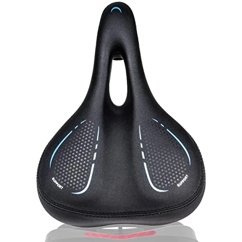 Mountain Bike Seat : Gincleey Comfortable Bike Seat, Touring Bicycle Seat cushion for Women and Men comfort Padded Bicycle Saddle, Indoor or Outdoor Bike saddle, Mountain bicycle accessories parts with Memory Form Soft, Black