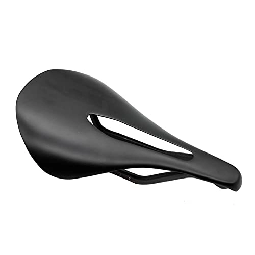 Mountain Bike Seat : GO-AHEAD Bike Seat, Carbon Fiber Mountain Bike Saddle Frosted Road Bike Seat Cushion Bicycle Parts 143mm x 240mm Mtb Accessories (Color : Black)