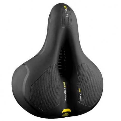 Mountain Bike Seat : GR&ST Bicycle Saddle, Bike Seat, Most Comfort Wide Padded Bike Seat Replacement Male / Female Four Seasons Universal SuitaBle for Outdoor Cycling - Wide Padded Bicycle Saddle, Black + Yellow