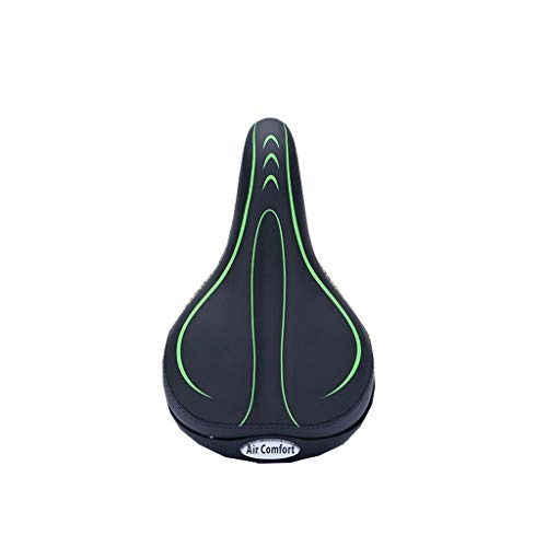 Mountain Bike Seat : GR&ST Bicycle Saddle Electric Vehicle Seat Ergonomic Design Double Spring Shock Absorption Inflatable Soft and Comfortable PU Leather Seat Cushion Male / Female Universal Green