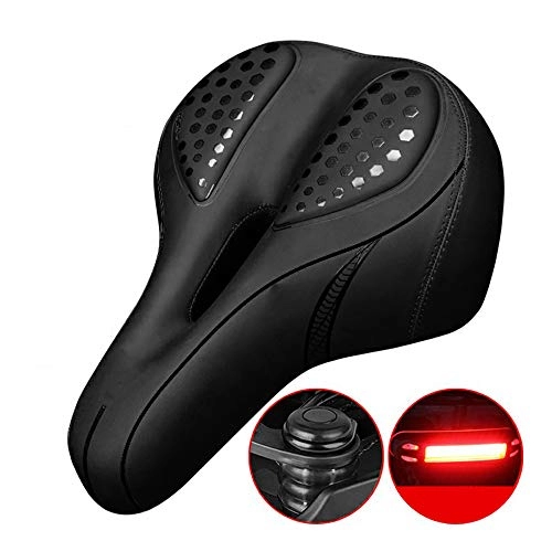 Mountain Bike Seat : GU YONG TAO Bicycle Seat Cushion, Mountain Bike Seat Cushion, With Taillight - Soft And Comfortable, Breathable Hollow - Wear-Resistant, Suitable For Bicycles, Mountain Bikes, Etc
