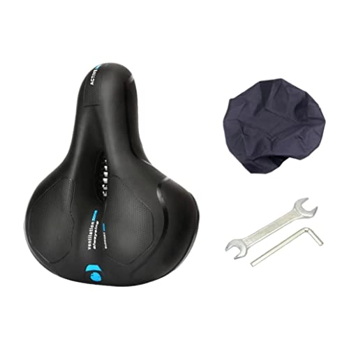 Mountain Bike Seat : Hainice Wide Bicycle Saddle Replacement Memory Foam Padded Soft Bike Cushion Breathable Cycling Seat Pad Waterproof Bike Saddle Fit for Exercise Indoor Mountain Road Bikes