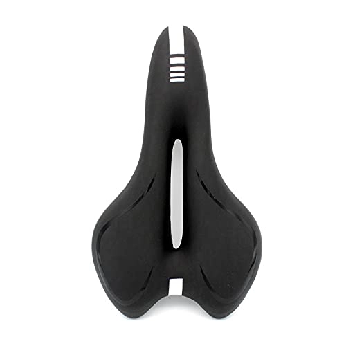 Mountain Bike Seat : HBOY Bike Seat, Gel Bicycle Saddle Comfortable Soft Breathable Cycling Bicycle, Comfortable with Reflective Strips, for MTB Mountain, Folding, Road, Black