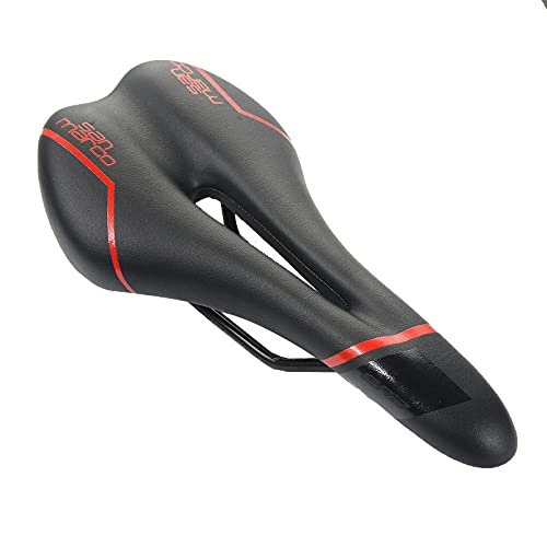 Mountain Bike Seat : HDONG Road Bike Saddle Soft Comfortable Bicycle Seat Cushion Pad Cycle Seat Ultralight Mount Mtb Cycling Saddle Spare Parts-Red2