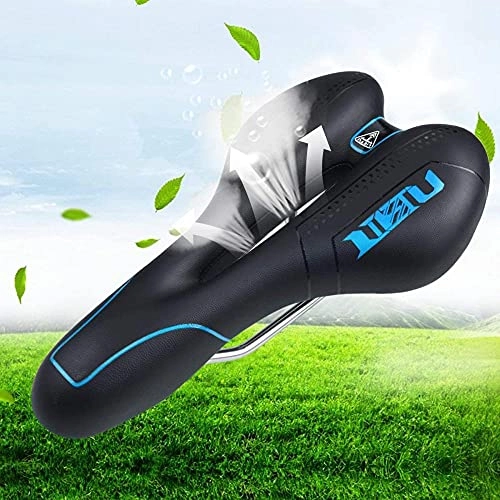 Mountain Bike Seat : HDONG Saddle men's thickened memory foam bike seat gel MTB saddle generally suitable for bicycles-blue