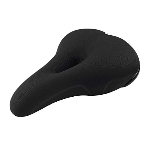 Mountain Bike Seat : HEIRAO Soft Comfortable Thickening Bicycle Seat Saddle for Men Women, Waterproof, Breathable, Safety, Fit Most Mountain City Road Bike, Black