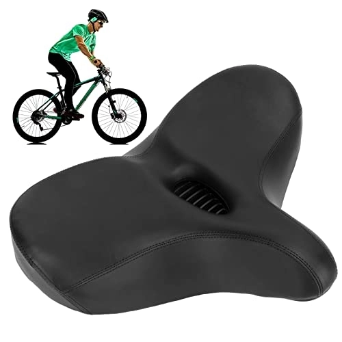 Mountain Bike Seat : HERCHR Bike Saddle, Bicycle Oversized Breathable Soft Foam Cushion Shockproof Waterproof Bike Seat for Road Mountain Bikes