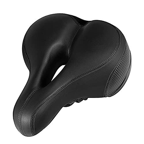 Mountain Bike Seat : HEZHANG Thick Universal Bicycle Saddle, Mountain Bike Seat, Waterproof Replacement Bicycle Seat Cushion for Men and Women, Comfortable Riding, with Wrench, Black, 25×20×12Cm