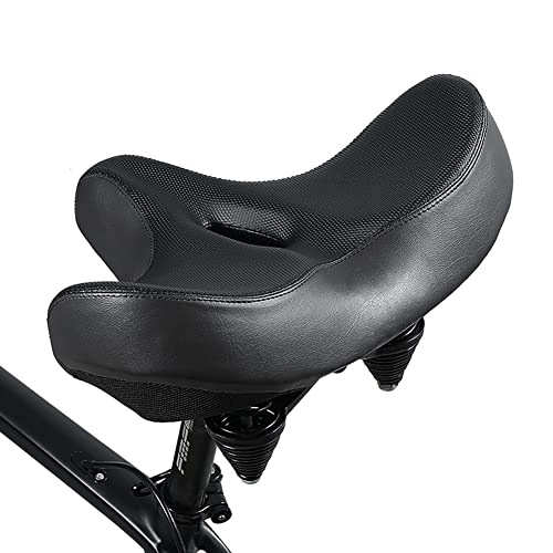 Mountain Bike Seat : HIAME Bike Seat Breathable Anti-Skid MTB Seat, Memory Foam Padded Leather Wide Bicycle Saddle Cushion for Women Men Mountain Bike / Exercise Bike / Road Bikes