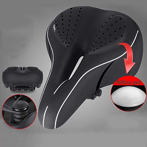 Mountain Bike Seat : High elastic sponge Bike Saddle, Bicycle Seat Soft Comfortable Waterproof Breathable PU Leather with Memory Foam and Gel This Bicycle Saddle is Designed for Men Women Boys, H