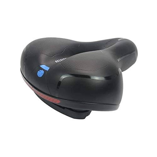 Mountain Bike Seat : HKOEBST Mountain Bike Comfort Saddle, Hollow Seat Cushion, Cycling Equipment, Large Bicycle Saddle Cushion, with Shock Absorption Function, with Reflection Effect, A / Blue,