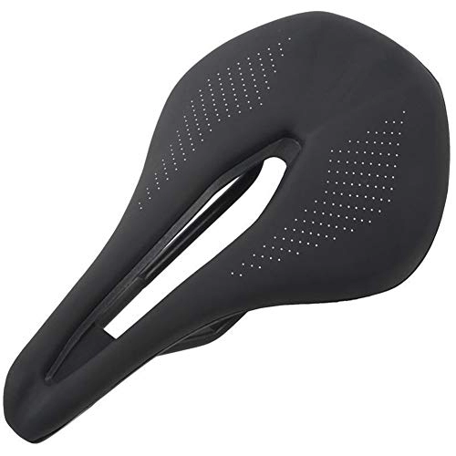 Mountain Bike Seat : HLY Trading Bicycle Seat Saddle MTB Road Bike Saddles Mountain Bike Racing Saddle PU Breathable Soft Seat Cushion Black Cycling Parts (Color : Black)