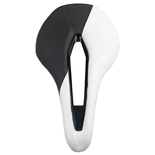 Mountain Bike Seat : HLY Trading Bicycle Seat Saddle MTB Road Bike Saddles Mountain Bike Racing Saddle PU Breathable Soft Seat Cushion Cycling Parts (Color : White)