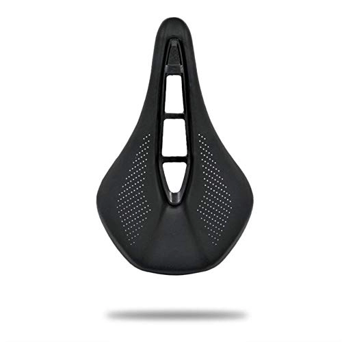 Mountain Bike Seat : HLY Trading Cycling Saddle MTB Seat Mountain Road Bike Leather Saddle Cushion Soft Bicycle Cushion Bicycle Parts Accessories Cycling Parts (Color : Black)