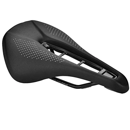 Mountain Bike Seat : HLY Trading Durable Black PU Leather Bicycle Saddle Middle Hollow Easy Mounting Bike Seat Cushion Saddle For Mountain Road Bike Cycling Part Cycling Parts (Color : Black)