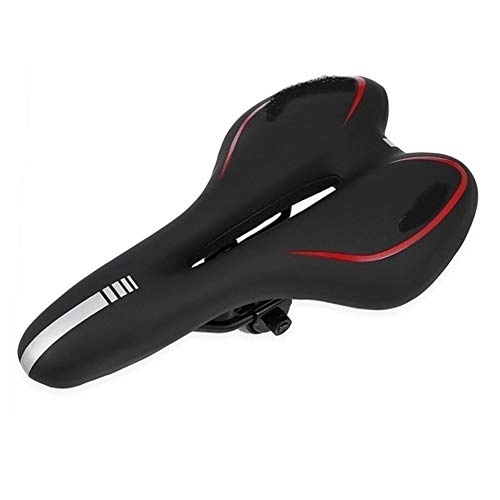 Mountain Bike Seat : HLY Trading Elastic Bike Seat Bicycle Saddle MTB Mountain Bike Cycling Soft Seat Cover Cushion Black+Red Cycling Parts (Color : Red)