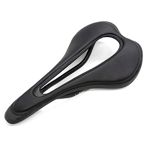 Mountain Bike Seat : HLY Trading Full Carbon Fiber + PU Leather Bicycle Saddle Ultralight Saddle MTB Road Race Bicycle Saddle Bike Seat Mountain Bike Cycling Parts (Color : Black)