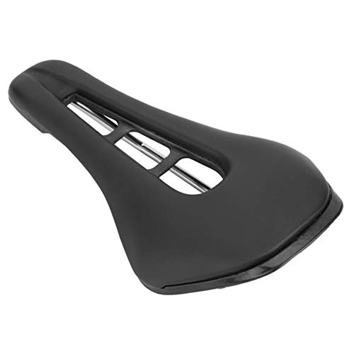 Mountain Bike Seat : HLY Trading Mountain Road Bike Saddle Soft PU Hollow Bicycle Saddle Comfortable Front Seat Cushion Bicycle Accessories Cycling Parts (Color : Black)