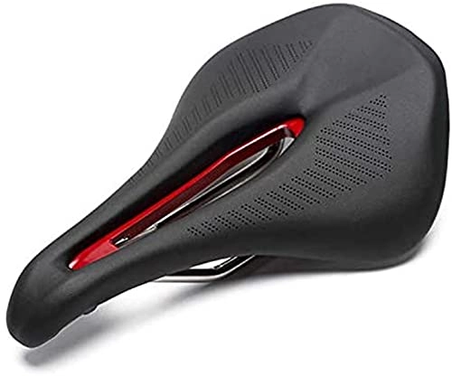 Mountain Bike Seat : Hmmsnzy Professional Soft Bike Saddle， 165 * 252mm Road MTB Racing Bicycle Saddle Bike Saddle Bicycle Bicycle Saddle for MTB, Spinning Bikes (Color : Red, Size : Red)
