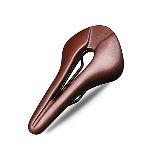 Mountain Bike Seat : Hollow MTB Bicycle Cushion One-Piece PU Leather Soft Comfortable Seat Road Mountain Cycling Saddles Brown