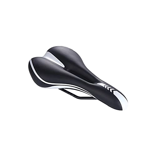 Mountain Bike Seat : Hollow Riding Full Carbon Saddle Bicycle Seat Shock Absorption Road Bike Saddle For Men Cycling Seat Mat Bike Spare Parts (Color : Black And White)